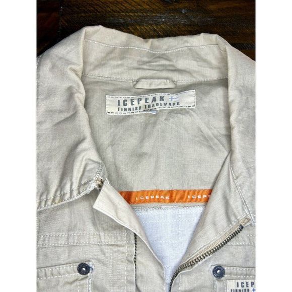 ICEPEAK Khaki Denim  Finish Trademarks Size 14 US Unisex Spring Jacket - Picture 3 of 13